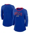 Nike Women's Royal Buffalo Bills Raglan 3/4 Sleeve T-shirt In Royal