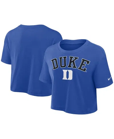 Nike Royal Duke Blue Devils Athletic Prep Arch Performance Cropped T-shirt