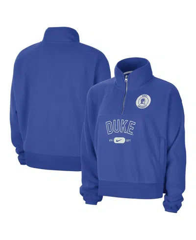 Nike Women's Royal Duke Blue Devils Fly Fleece Quarter-zip Jacket