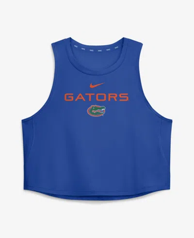 Nike Women's Royal Florida Gators One Dri-fit Cropped Tank Top In Multi