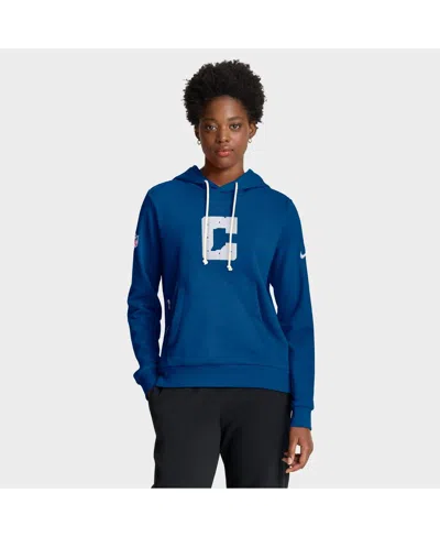 Nike Royal Indianapolis Colts Sideline Standard Issue Initial Home Dri-fit Hoodie In Blue
