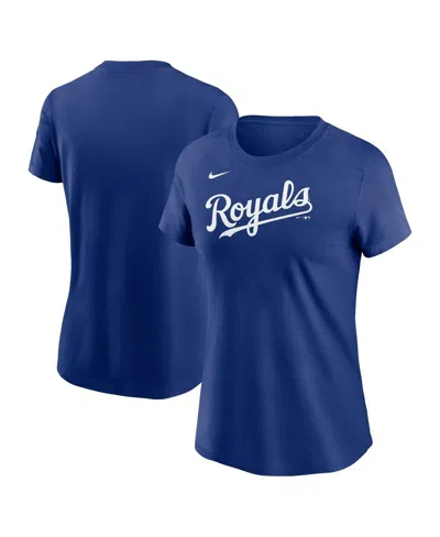 NIKE WOMEN'S ROYAL KANSAS CITY ROYALS WORDMARK T-SHIRT