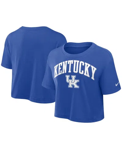 Nike Women's Royal Kentucky Wildcats Power Pursuit Athletic Prep Arch Performance Cropped T-shirt