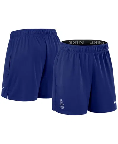 Nike Women's Royal Los Angeles Dodgers Authentic Collection Knit Shorts In Navy