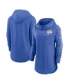 Nike Royal Los Angeles Rams Minimal Statement Raglan Funnel Neck Pullover Hoodie In Royal
