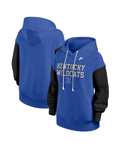Nike Women's Royal/black Kentucky Wildcats Oversized Legacy Phoenix Pullover Hoodie In Blue