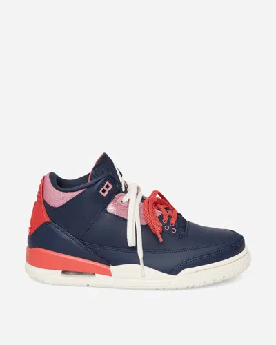 Nike Women S Air Jordan 3  Sport Renaissance  Sneakers Obsidian / Chalk / Track Red In Blue