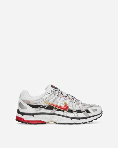 NIKE WOMEN S P-6000 SNEAKERS WHITE / METALLIC PLATINUM / VARSITY RED