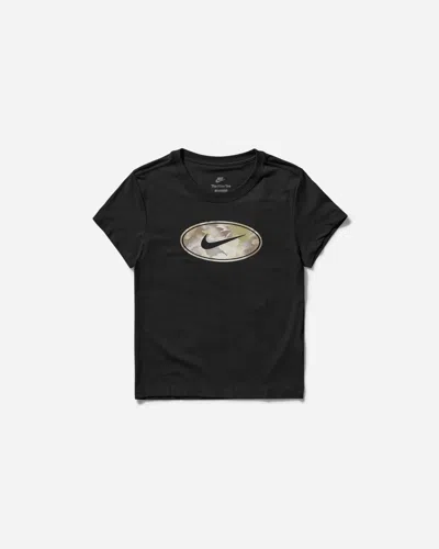 Nike Women S Slim Camo Logo T-shirt In Black