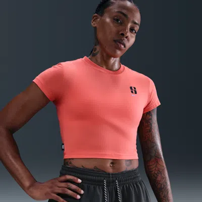 Nike Women's Sabrina Short-sleeve Cropped T-shirt In Orange