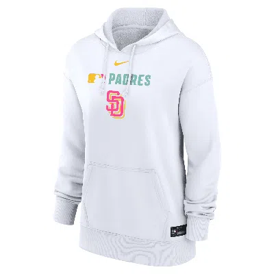 Nike Women's San Diego Padres Authentic Collection City Connect  Therma Mlb Pullover Hoodie In White