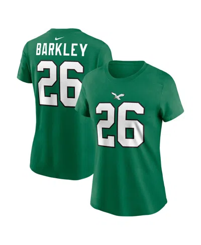 Nike Women's Saquon Barkley Kelly Green Philadelphia Eagles Player Name Number T-shirt