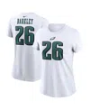 Nike Women's Saquon Barkley White Philadelphia Eagles Player Name Number T-shirt In White