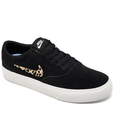 Nike Women's Sb Charge Canvas Casual Skate Sneakers From Finish Line In Black