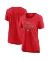 Nike Women's Scarlet Kansas City Chiefs Vintage Graphic Tri-blend Scoop Neck T-shirt In Scarlet