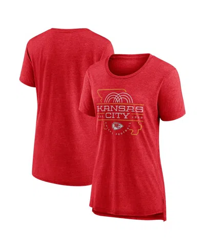 Nike Women's Scarlet Kansas City Chiefs Vintage Graphic Tri-blend Scoop Neck T-shirt