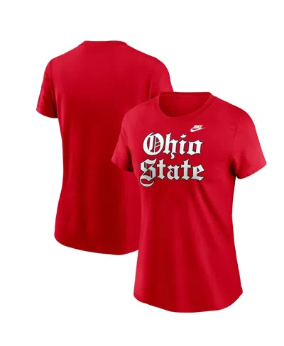Nike Women's Scarlet Ohio State Buckeyes Old English T-shirt