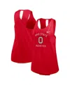 Nike Women's Scarlet Ohio State Buckeyes Primetime Open Back Tank Top In Scarlet