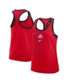 Nike Scarlet Ohio State Buckeyes Primetime Tri-blend Racerback Tank Top In Red