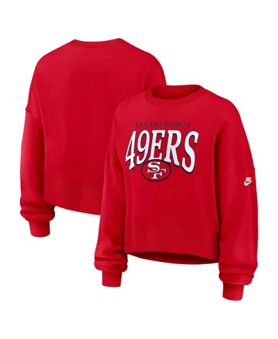 Nike Women's Scarlet San Francisco 49ers Oversized Phoenix Fleece Sweatshirt