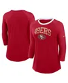 Nike Women's Scarlet San Francisco 49ers Raglan 3/4 Sleeve T-shirt In Scarlet,red