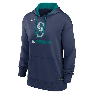 Nike Women's Seattle Mariners Authentic Collection  Therma Mlb Pullover Hoodie In Blue