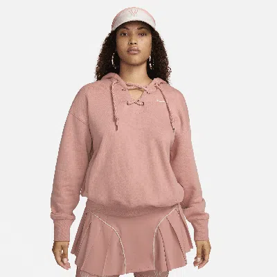 Nike Women's Serena Williams Design Crew Fleece Pullover Hoodie In Pink