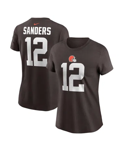 Nike Women's Shedeur Sanders Brown Cleveland Browns 2025 Nfl Draft Name Number T-shirt