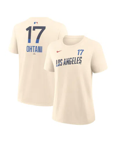 Nike Women's Shohei Ohtani Natural Los Angeles Dodgers City Connect Name Number T-shirt In Metallic