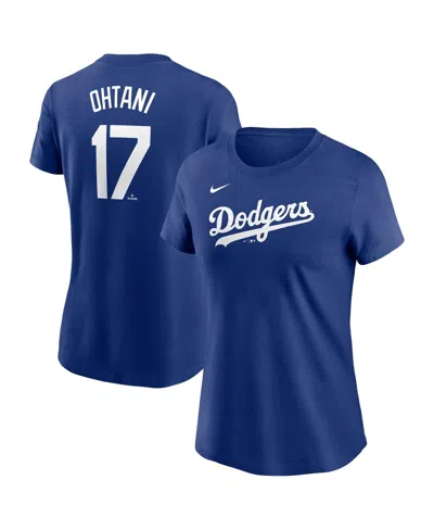Nike Women's Shohei Ohtani Royal Los Angeles Dodgers 2024 Fuse Name Number T-shirt