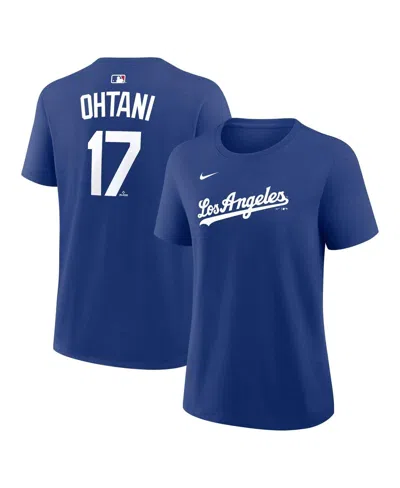 Nike Women's Shohei Ohtani Royal Los Angeles Dodgers Name And Number T-shirt In Blue