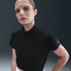 Nike Crop Cotton Blend Golf Polo In Black
