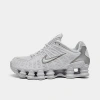 Nike Women's Shox Tl Casual Sneakers From Finish Line In White/metallic Silver