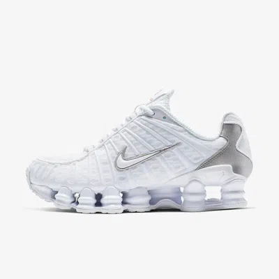 Pre-owned Nike Women's Shox Tl Shoes - White/ Metallic Silver (ar3566-100)