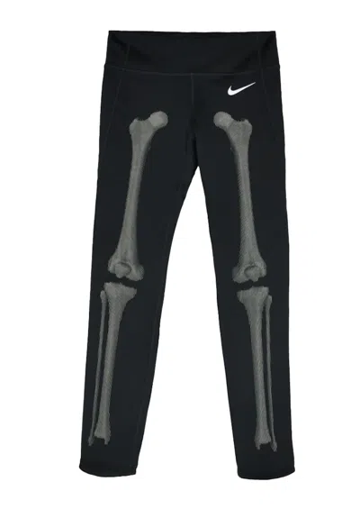 Pre-owned Nike Women's Skeleton Tights In Black