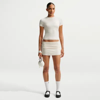 Nike Women's Skims Airy Fold-over Waistband Skort In White