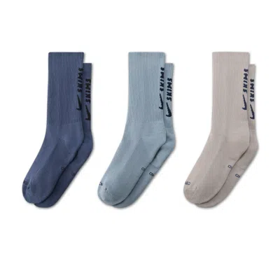 Nike Women's Skims Dri-fit Crew Socks (3 Pairs) In Blue