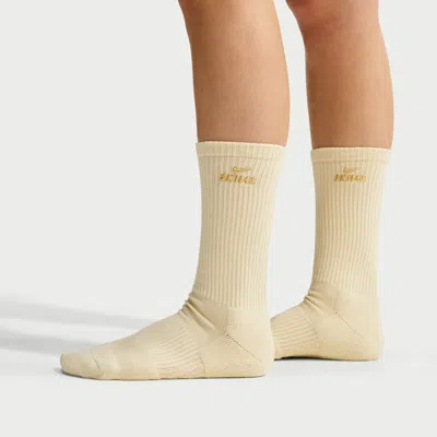 Nike Women's Skims Dri-fit Pilates Grip Crew Socks (1 Pair) In Yellow