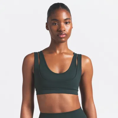 Nike Women's Skims Matte Double-strap Scoop Bra In Green
