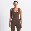 Nike Women's Skims Matte Double-strap Scoop Tank Top In Brown