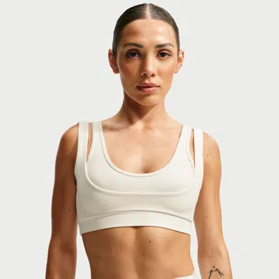 Nike Women's Skims Matte Double-strap Scoop Bra In White