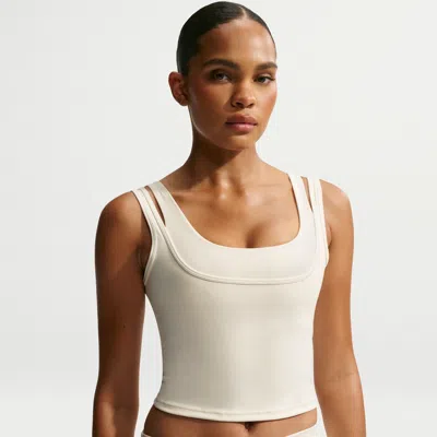 Nike Women's Skims Matte Double-strap Scoop Tank Top In White