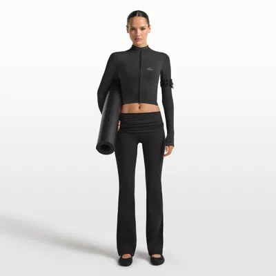 Nike Women's Skims Matte Flared Fold-over Waistband Pants In Black