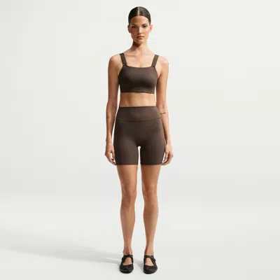 Nike Women's Skims Matte High-waisted 5" Biker Shorts In Brown