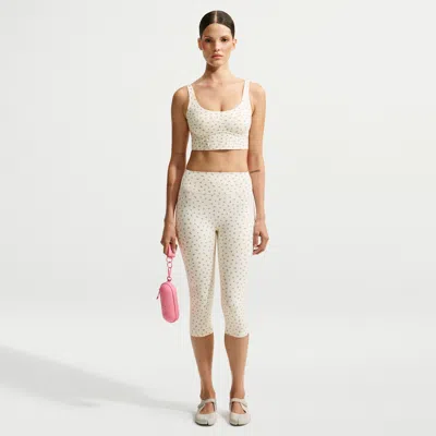 Nike Women's Skims Matte Printed High-waisted Cropped 17" Leggings In White