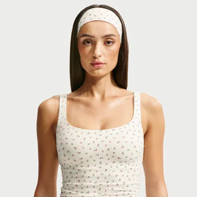 Nike Women's Skims Matte Printed Square Neck Tank Top In White