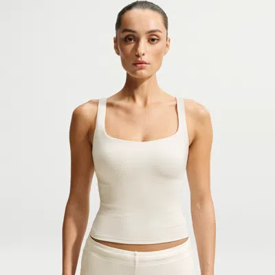 Nike Women's Skims Matte Square-neck Tank Top In White