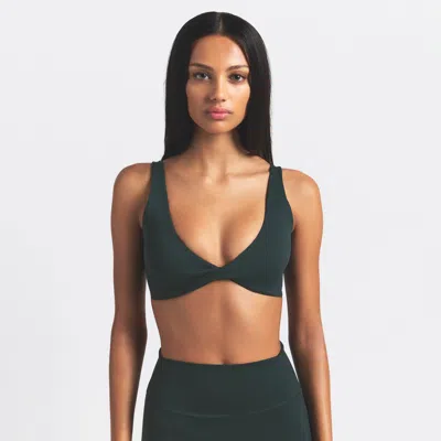 Nike Women's Skims Matte Twist-front Bra In Green