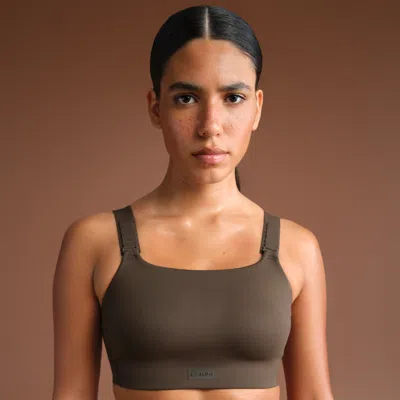 Nike Women's Skims Matte Wide-strap Bra In Brown