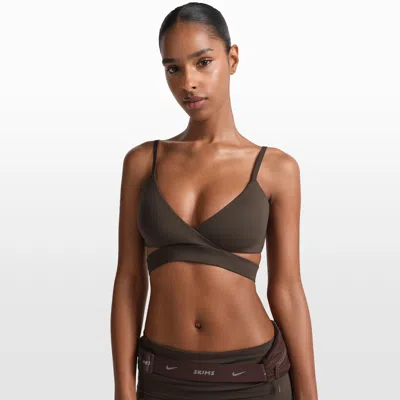 Nike Women's Skims Matte Wrap Bra In Metallic